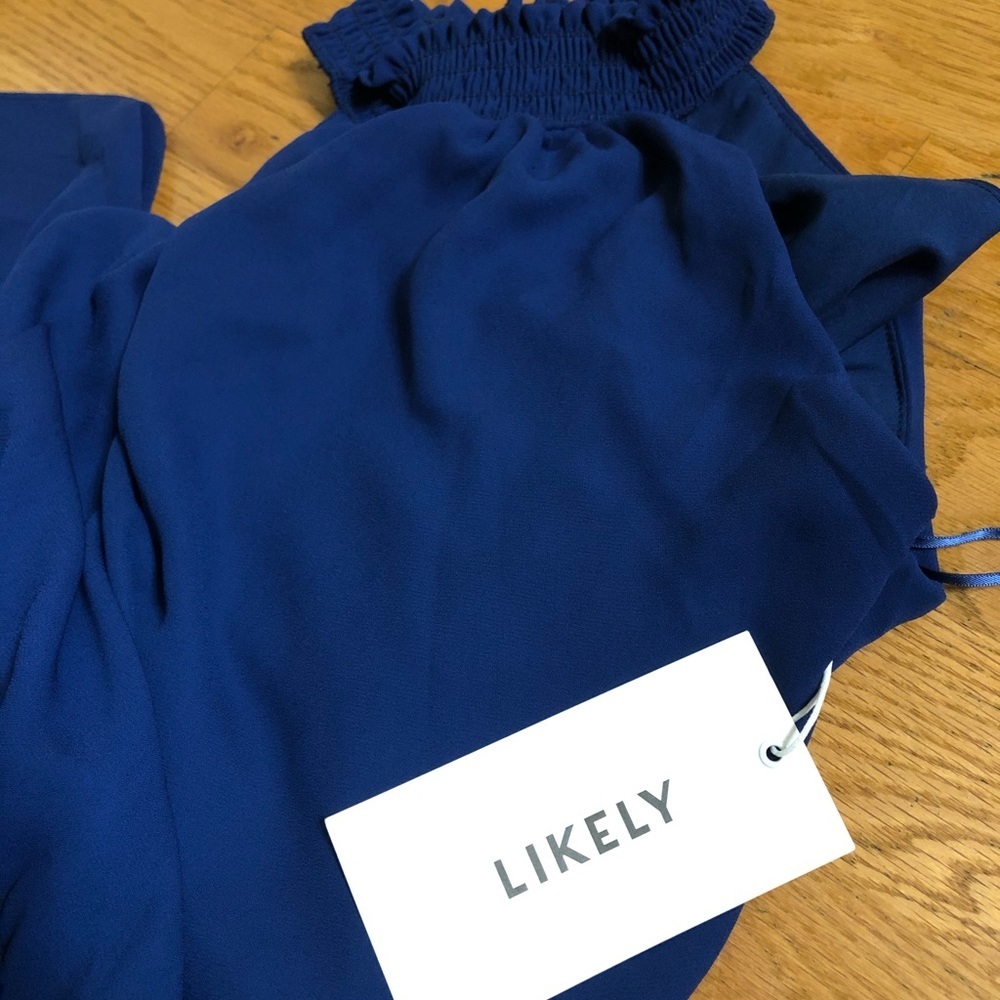 New Likely Royal Blue Rory Choker Neck Dress Med - Picture 6 of 6